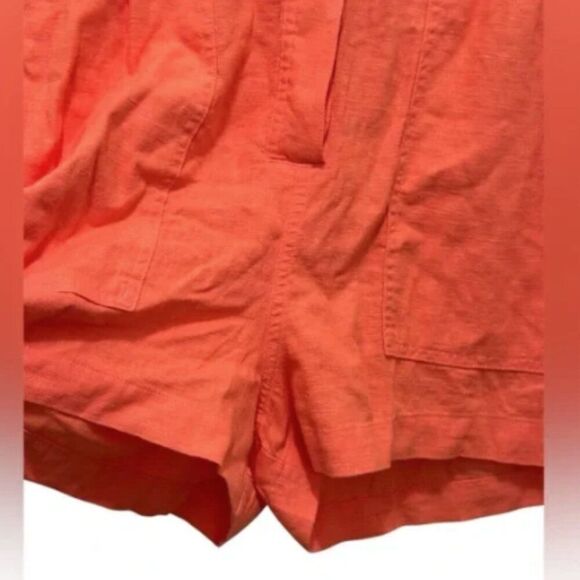 NWT Short Sleeve Linen Romper Coral Pink Women's 0 XS Shorts Universal Thread - Picture 11 of 11